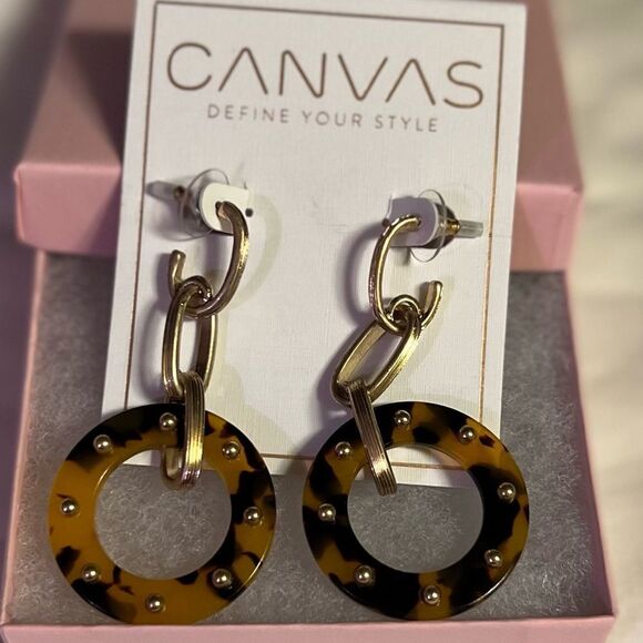 🦋$5 ~ Canvas ~ Chain Link ~ Earrings ~ NEW - Picture 1 of 5